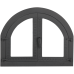 STOVE DOOR WITH  GLASS / C: c00364; H[mm]: 480; B[mm]: 590