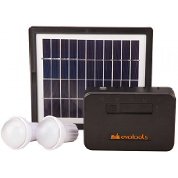 Kit Iluminare LED cu Incarcare Solara 2 Becuri si Port USB / P[W]: 1x2; Pp[W]: 4