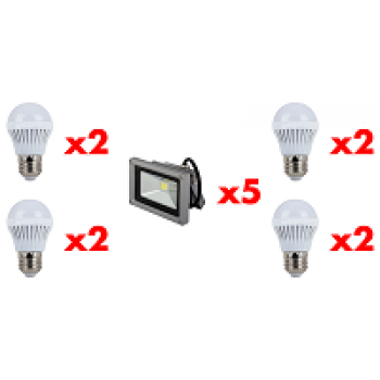 Proiector Led IP65 x 5 buc + Bec Led x 8 buc Promo.